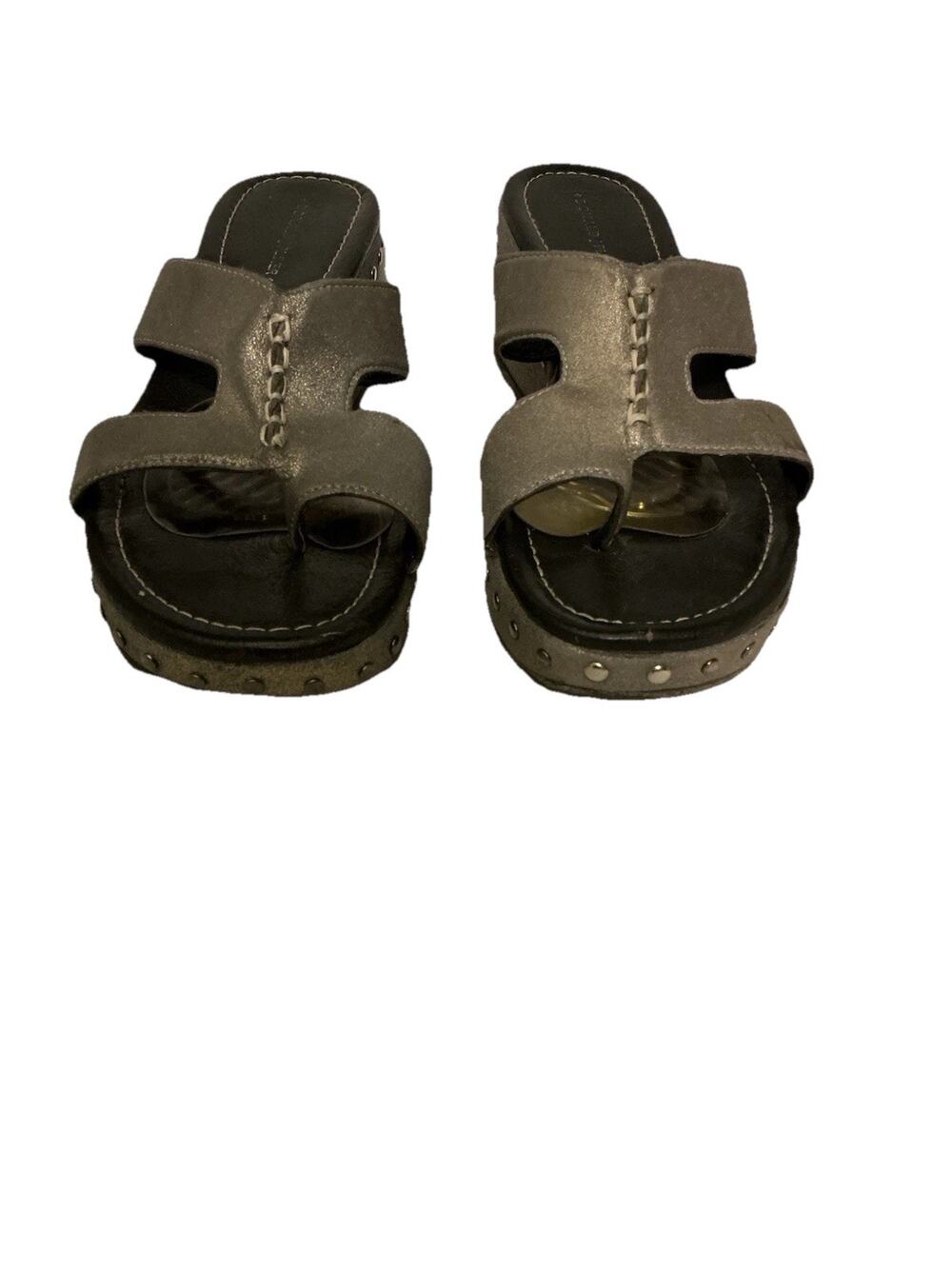 Donald Pliner Sandals Gold “Sela” SZ 8.5 M Studded Wedge Sandals